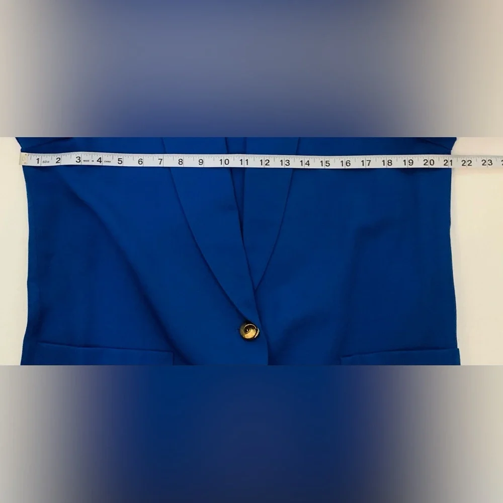 Royal Blue Jacket Blazer Size 12 Requirements Petite Made in the USA Vintage - Picture 4 of 9